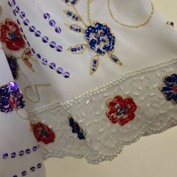 Stunning Vintage Lined Fully Beaded Unique Top Size S - Picture 4 of 5